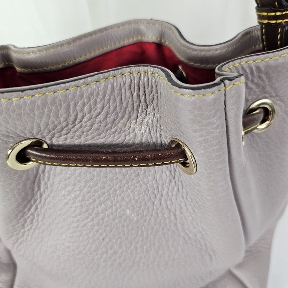 Dooney & Bourke Samba Gray Drawstring Bucket shoulder Bag - Picture 7 of 12